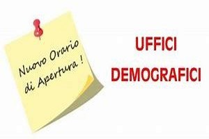 MODIFICA ORARI DI APERTURA AL PUBBLICO DEI SERVIZI DEMOGRAFICI  foto 