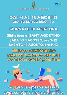 Biblioteche di Terre del Reno orario estivo foto 