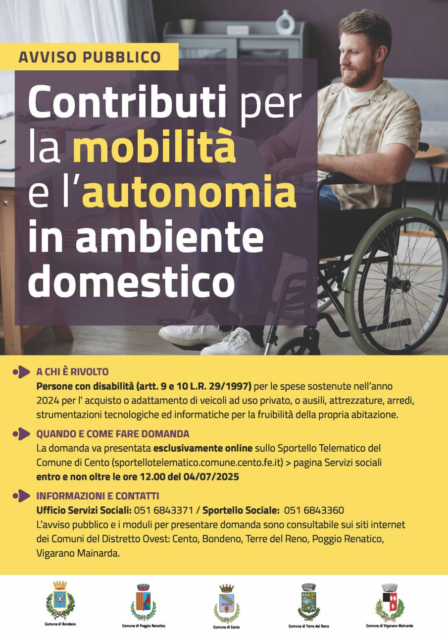 Avviso pubblico per l'erogazione di contributi a disabili