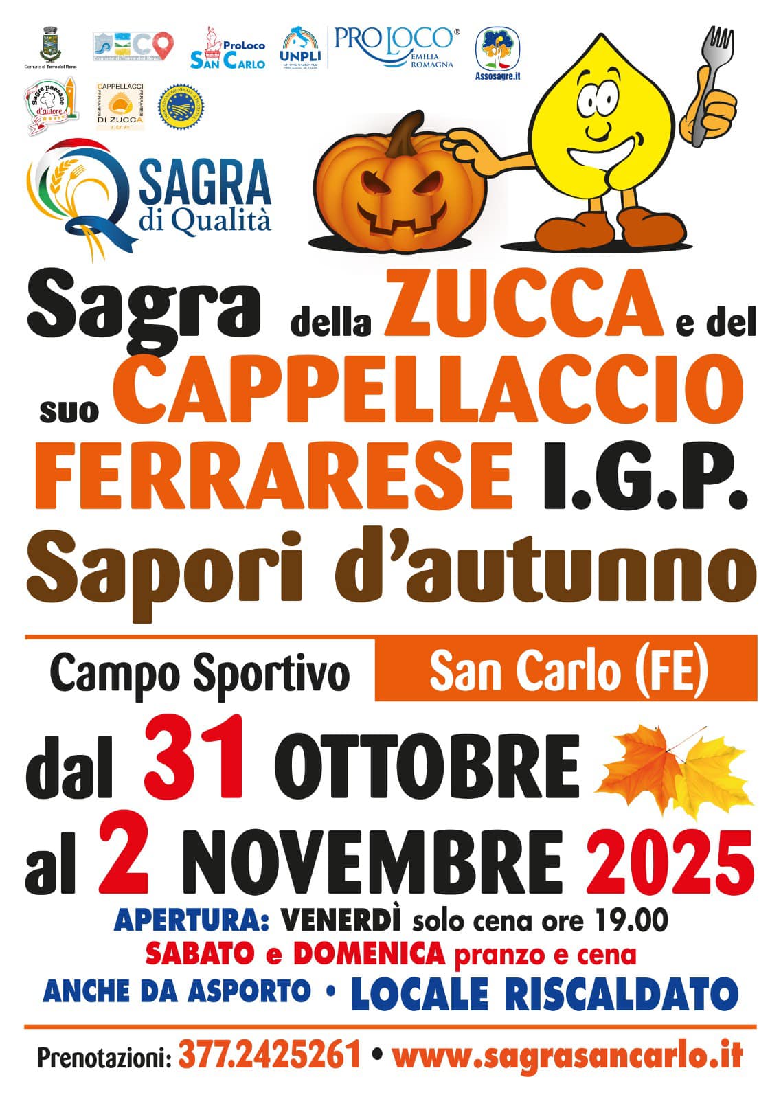 A San Carlo tornano i sapori d’autunno con la sagra della zucca e del cappellaccio ferrarese igp A San Carlo tornano i sapori d’autunno con la sagra della zucca e del cappellaccio ferrarese igp